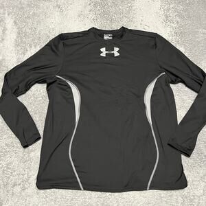 Under Armour Shirt Mens XL Coldgear Long Sleeve Black Fitted Running